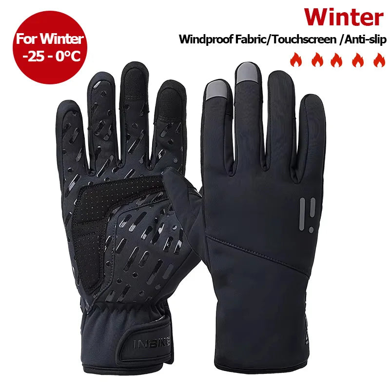 Conquer the Cold – Unisex Waterproof Fleece Cycling Gloves with Touchscreen Access! - Ibaldu