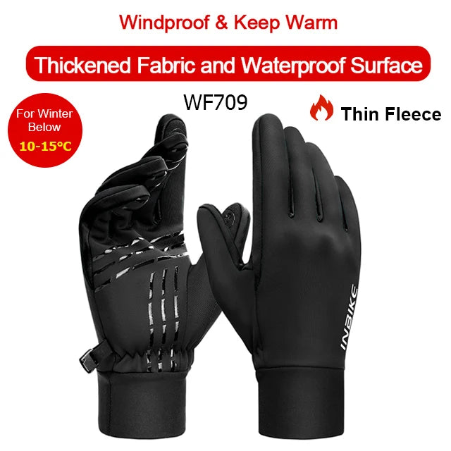 Conquer the Cold – Unisex Waterproof Fleece Cycling Gloves with Touchscreen Access! - Ibaldu