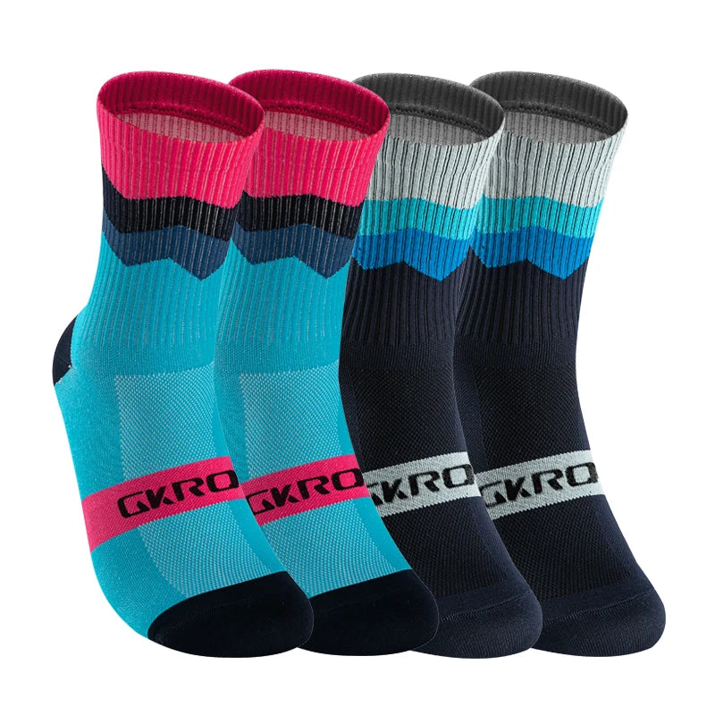 4 Pairs Compression Bike Socks – Ultimate Support for Cycling & Sports - Ibaldu