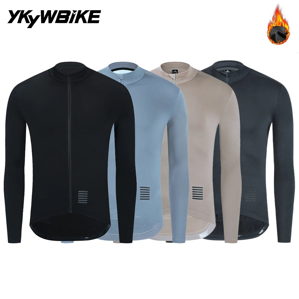 Men's Thermal Cycling Jersey: Stay Warm, Ride Strong — Ultimate Comfort for Winter & Autumn - Ibaldu