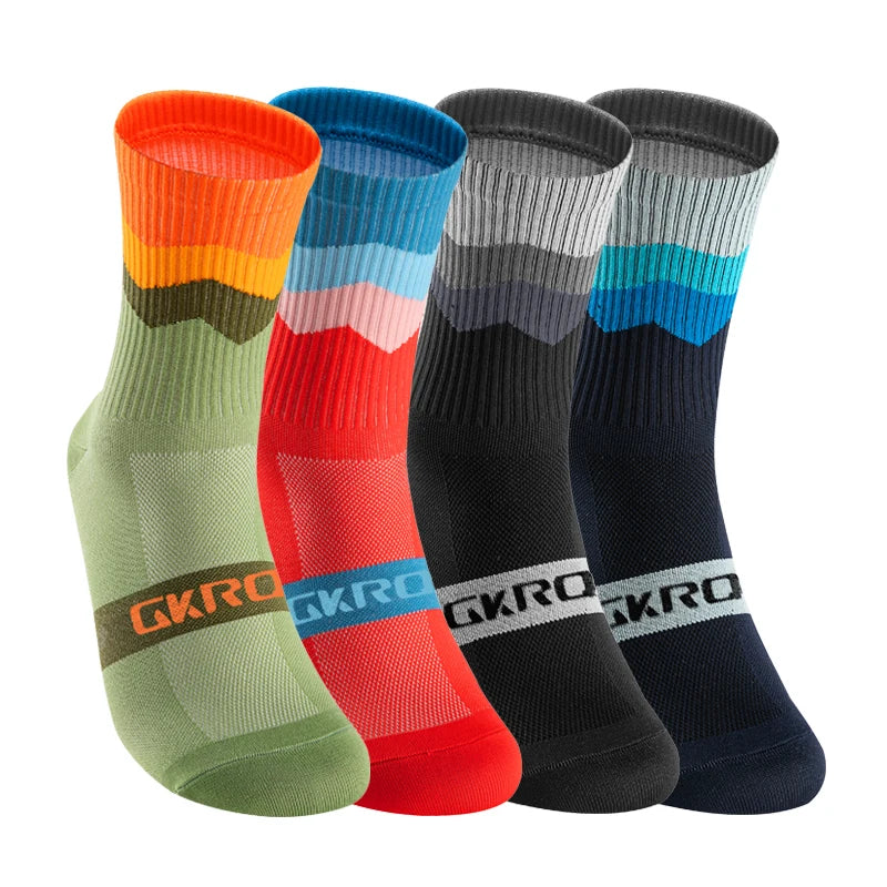4 Pairs Compression Bike Socks – Ultimate Support for Cycling & Sports - Ibaldu