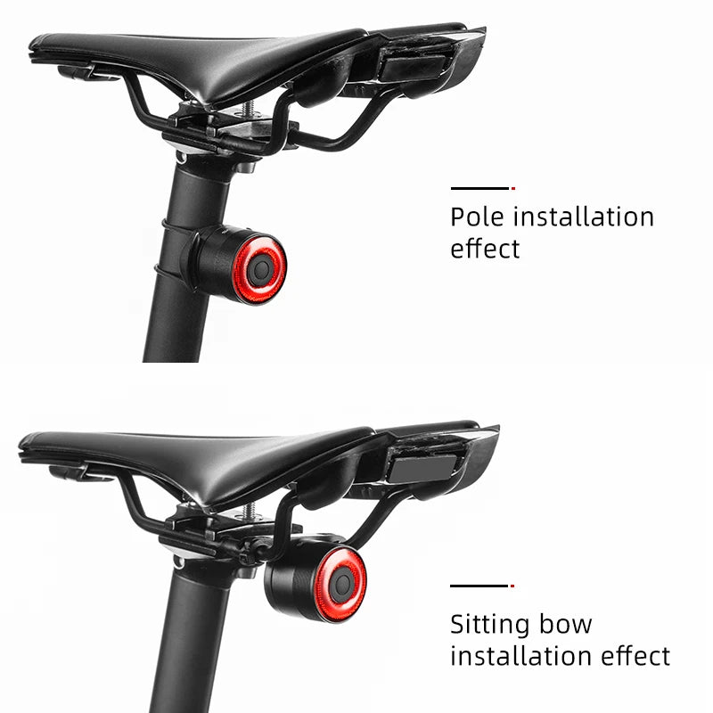 ROCKBROS Smart Brake Rear Light – Waterproof, USB Rechargeable & Ultra Bright - Ibaldu