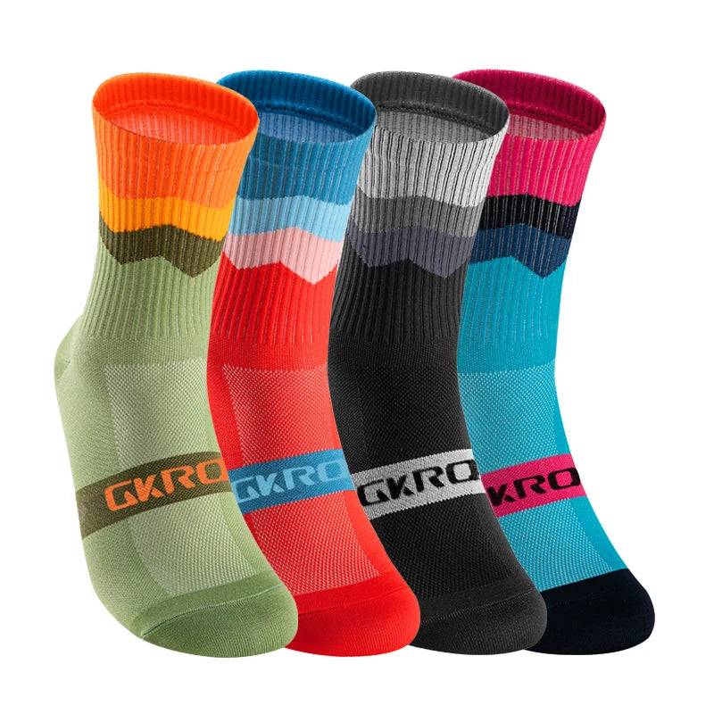 4 Pairs Compression Bike Socks – Ultimate Support for Cycling & Sports - Ibaldu