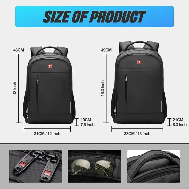 Men's Anti-Theft Laptop Backpack: Waterproof, Stylish & Spacious for Travel & School - Ibaldu
