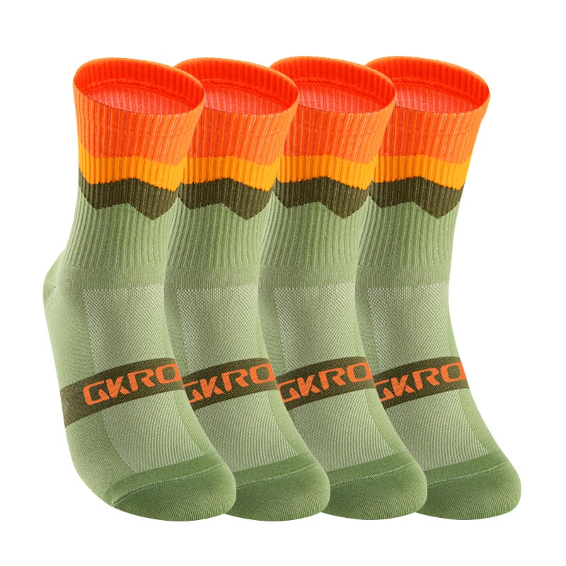 4 Pairs Compression Bike Socks – Ultimate Support for Cycling & Sports - Ibaldu