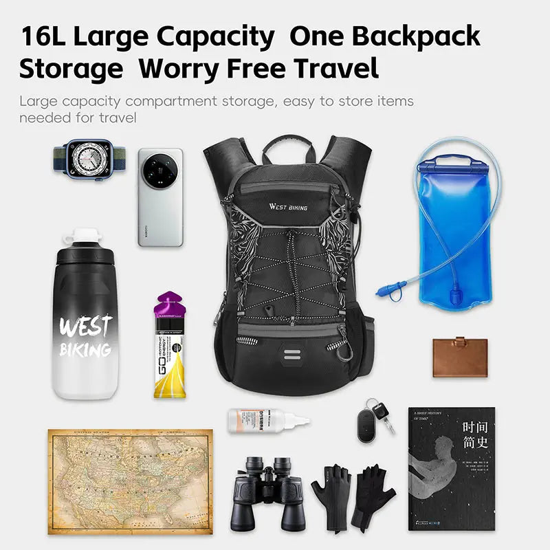WEST BIKING Lightweight Cycling Backpack – Breathable, Reflective & Hydration-Ready for Ultimate Outdoor Performance