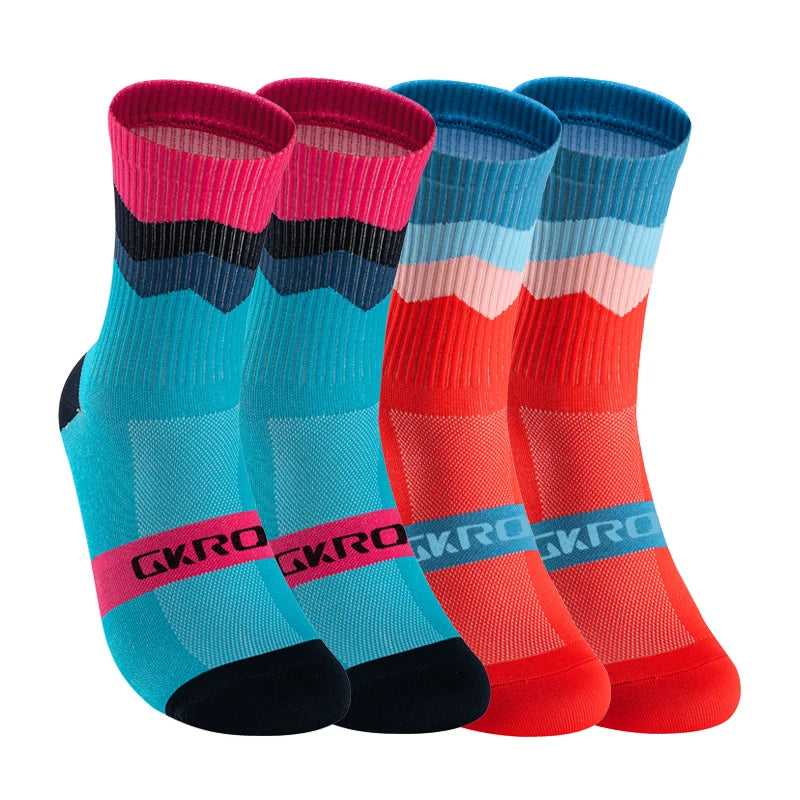 4 Pairs Compression Bike Socks – Ultimate Support for Cycling & Sports - Ibaldu
