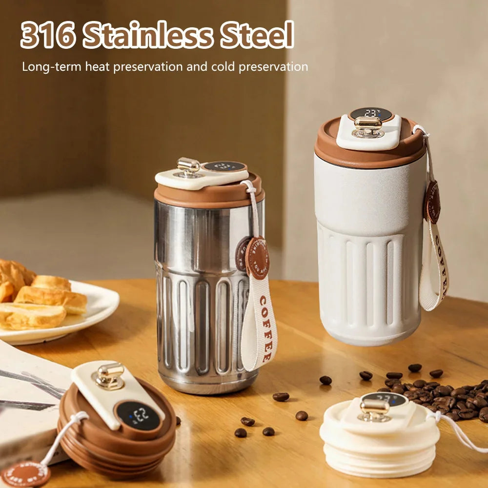 Smart Thermos Tumbler – Ultimate 316 Stainless Steel LED Vacuum Flask for On-the-Go Perfection! - Ibaldu