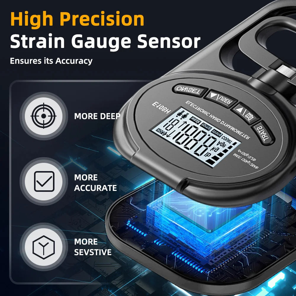 Precision Grip Strength Tester – 265 lbs Digital Hand Dynamometer