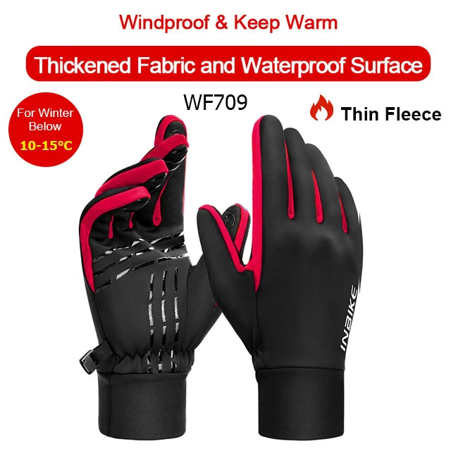 Conquer the Cold – Unisex Waterproof Fleece Cycling Gloves with Touchscreen Access! - Ibaldu