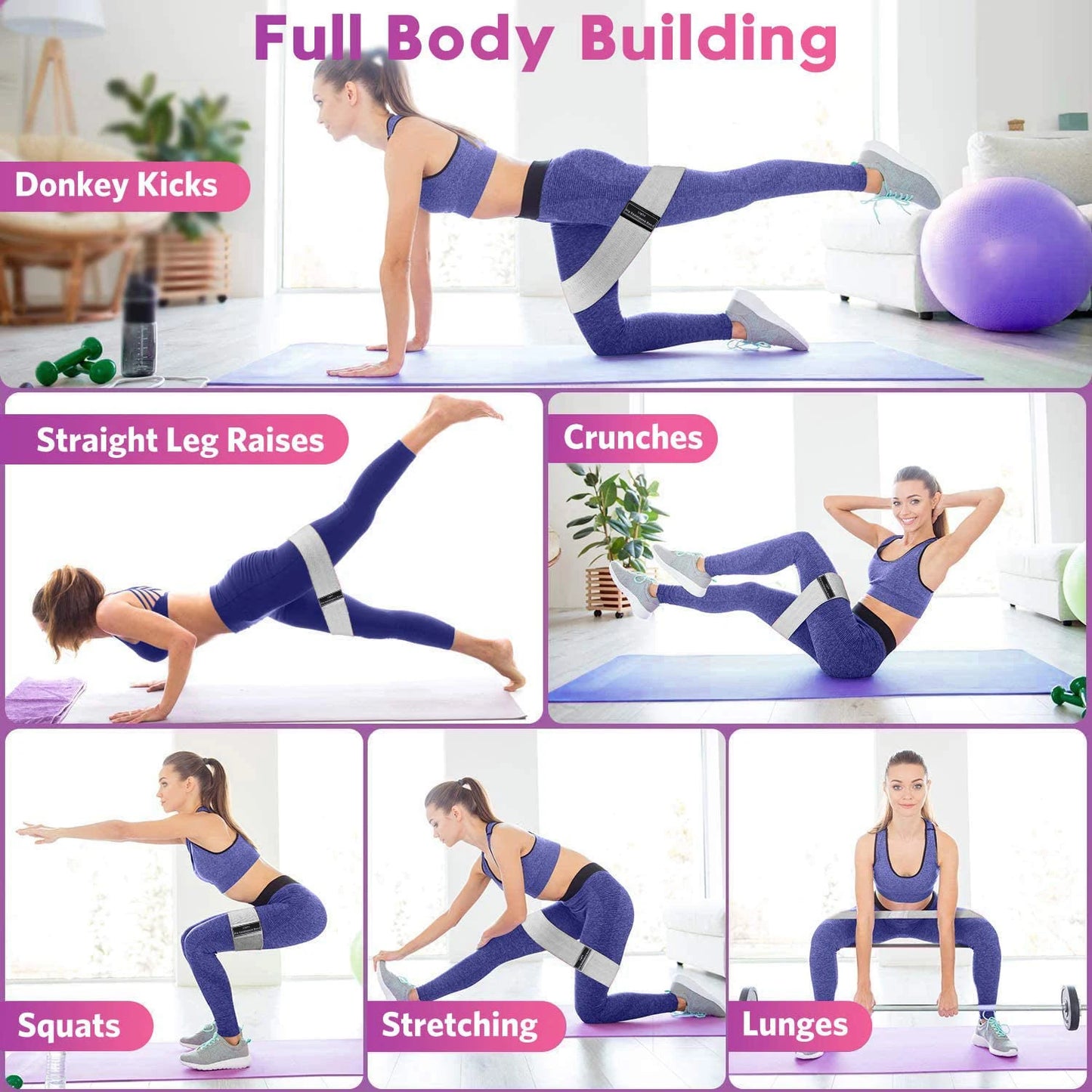 Fabric Resistance Hip Bands – Sculpt, Strengthen & Tone Your Glutes & Thighs - Ibaldu