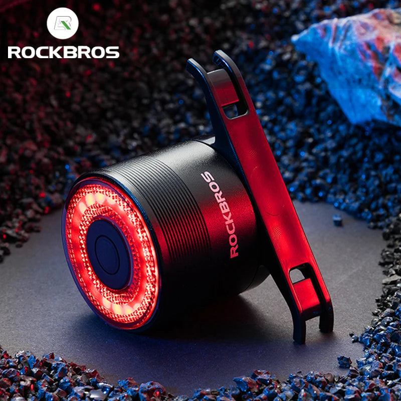 ROCKBROS Smart Brake Rear Light – Waterproof, USB Rechargeable & Ultra Bright - Ibaldu