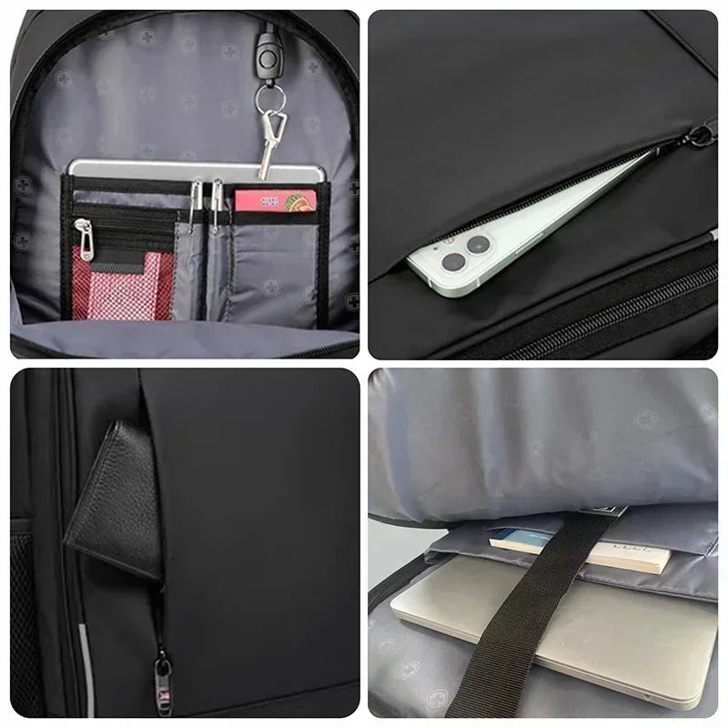 Men's Anti-Theft Laptop Backpack: Waterproof, Stylish & Spacious for Travel & School - Ibaldu