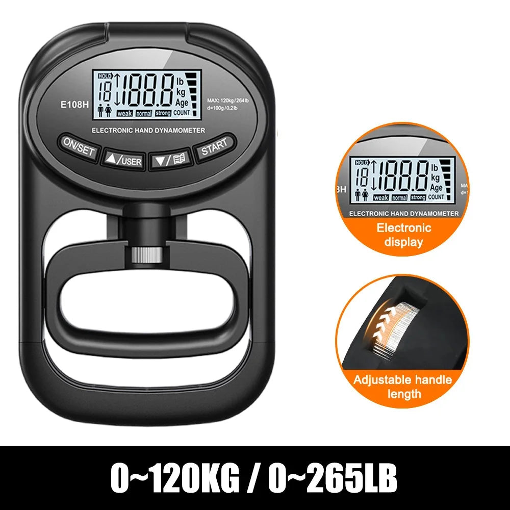 Precision Grip Strength Tester – 265 lbs Digital Hand Dynamometer