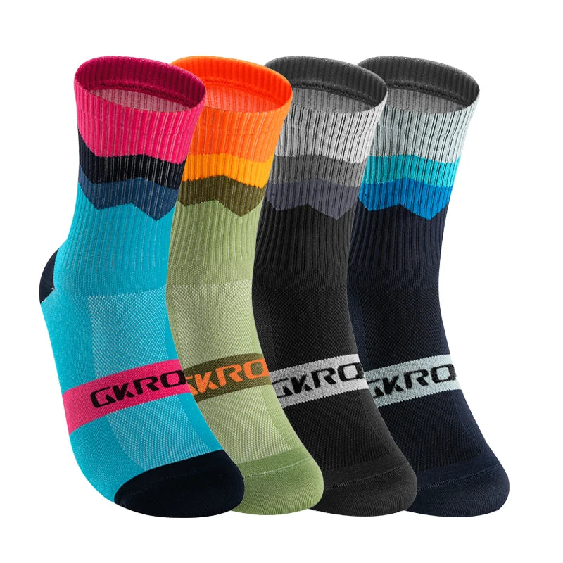 4 Pairs Compression Bike Socks – Ultimate Support for Cycling & Sports - Ibaldu