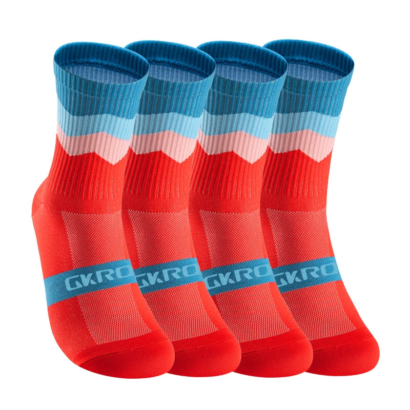 4 Pairs Compression Bike Socks – Ultimate Support for Cycling & Sports - Ibaldu