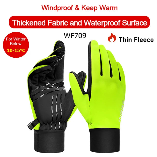 Conquer the Cold – Unisex Waterproof Fleece Cycling Gloves with Touchscreen Access! - Ibaldu