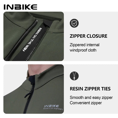 Men's Thermal Winter Cycling Jersey: Full-Zip, Reflective, and Built for Ultimate Perform - Ibaldu