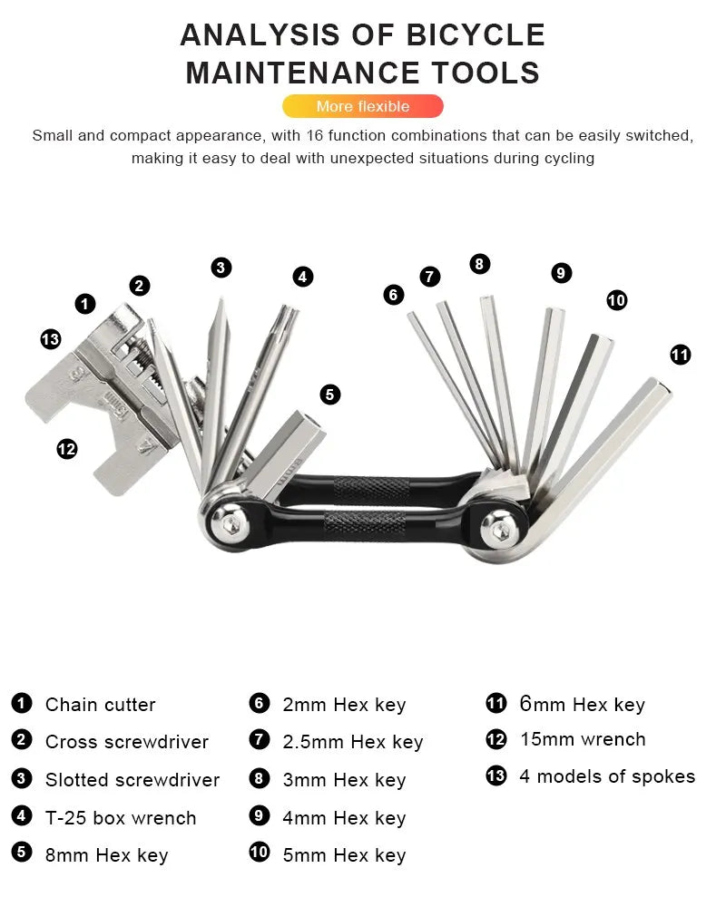 Riderace Multi-Tool – Chain Splitter & All-in-One Bike Repair Kit - Ibaldu